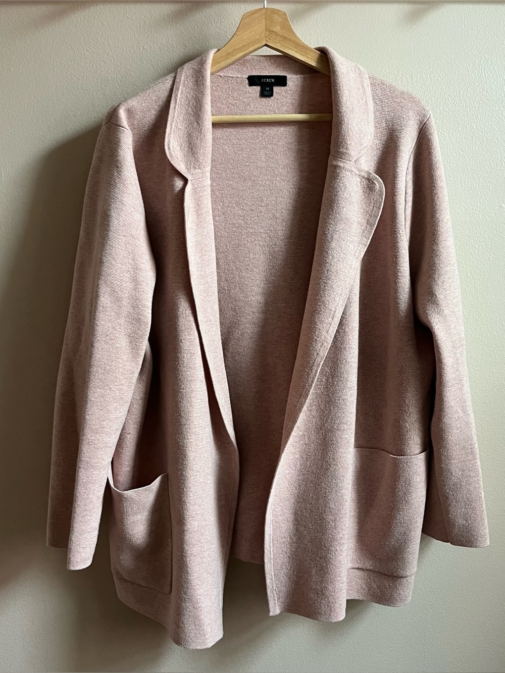 J. Crew Blush Open-Front Cardigan Blazer